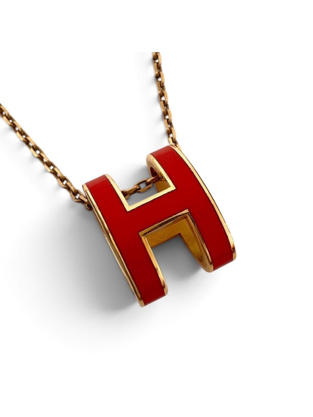 Hermes Mini Pop H Pendant Metal Lacquer Orange
